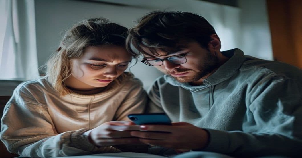 A concerned parent receiving an AI-powered scam message promising virtual family meetings.